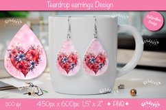 Flower teardrop earrings Valentine earring teardrop png Product Image 1