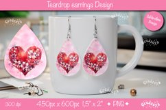 Flower teardrop earrings Valentine earring teardrop png Product Image 1