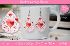 Flower teardrop earrings Valentine earring teardrop png Product Image 1