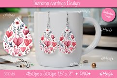 Flower teardrop earrings Valentine earring teardrop png Product Image 1