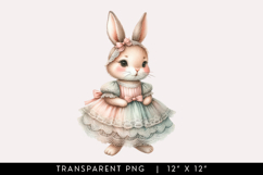 Vintage Watercolor Bunny Easter Clipart Product Image 1