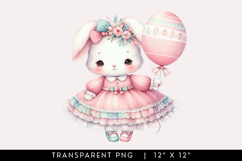 Watercolor Bunny With Balloon Clipart Product Image 1