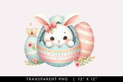 Little Easter Bunny In Easter Egg Clipart PNG Product Image 1