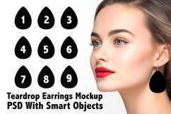 Teardrop earrings mockup with smart objects woman portrait