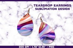 Melting Metallics Teardrop Earrings Sublimation Design Product Image 1