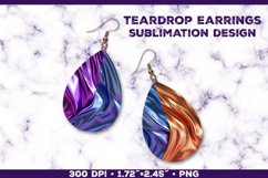 Melting Metallics Teardrop Earrings Sublimation Design Product Image 1