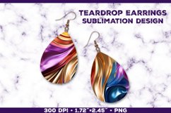 Melting Metallics Teardrop Earrings Sublimation Design Product Image 1