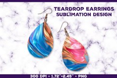 Melting Metallics Teardrop Earrings Sublimation Design Product Image 1