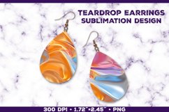 Melting Metallics Teardrop Earrings Sublimation Design Product Image 1