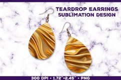 Melting Metallics Teardrop Earrings Sublimation Design Product Image 1