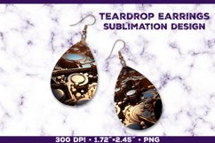 Melting Metallics Teardrop Earrings Sublimation Design Product Image 1