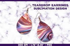 Melting Metallics Teardrop Earrings Sublimation Design Product Image 1
