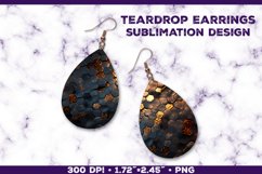 Melting Metallics Teardrop Earrings Sublimation Design Product Image 1