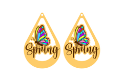 Spring Teardrop Earrings, Butterfly Earring, Laser Cut SVG Product Image 2