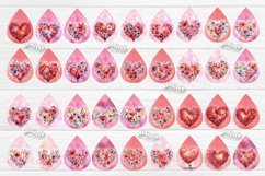 Valentine Teardrop earring sublimation design with watercolor Flower hearts. Express your individuality, elevate your mood, and spread joy with these earrings. They also make a perfect gift for any occasion