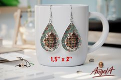 Book lover sublimation teardrop earrings, 3d bookcase Product Image 1