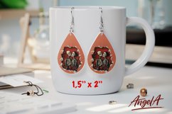 Skeleton sublimation teardrop earrings, couple in love Product Image 1