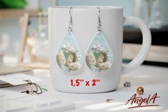 3d Flower sublimation teardrop earrings hyacinth flowers PNG Product Image 1