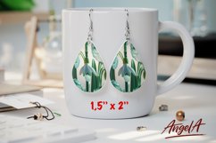 3d Flower sublimation teardrop earrings snowdrop flowers PNG Product Image 1
