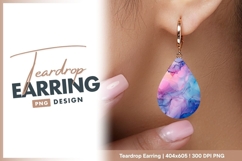Abstract Fluid Art in Pink Purple and teardrop earring Product Image 1
