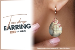 Pink Blossoms Frame a Window with teardrop earring Product Image 1