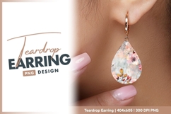 Watercolor Floral Arrangement in Pastel teardrop earring Product Image 1