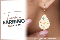Whimsical Cartoon Pattern with Smiling teardrop earring Product Image 1