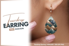 Abstract Mountain Range Illustration in teardrop earring Product Image 1