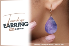 Abstract Purple and Blue Watercolor teardrop earring Product Image 1