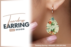 Floral Pattern with Embossed Flowers and teardrop earring Product Image 1