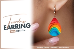 Colorful paper cut layers abstract Teardrop Earring Product Image 1