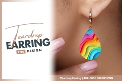 Abstract colorful wave gradient background Teardrop Earring Product Image 1