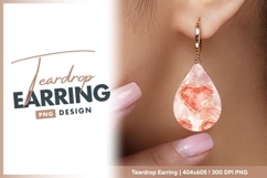 Watercolor Heart- Shaped Pastries on teardrop earring Product Image 1