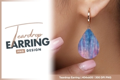 Abstract Blue Purple and Pink Background teardrop earring Product Image 1