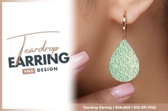 Mint Green Swirl Pattern with 3D Effect teardrop earring Product Image 1