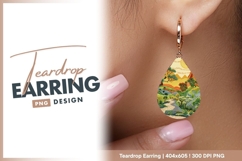 Embroidered Landscape Illustration with teardrop earring Product Image 1