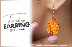 Fresh Orange Slices Teardrop Earring Png Design Product Image 1