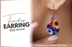 Vibrant Sunflowers In Teardrop Earring Product Image 1