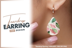 Colorful Feather Design Teardrop Earring Png Product Image 1