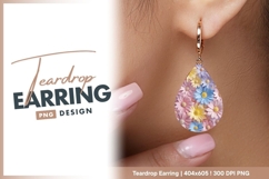 Pastel Flower Teardrop Earring Png Design Product Image 1