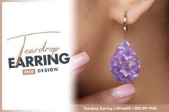 Lilac Flowers Teardrop Earring Png Product Image 1