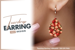 Strawberries In A Teardrop Earring Png Product Image 1