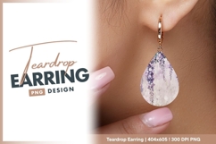 Purple wisteria flowers on textured Teardrop Earring Product Image 1