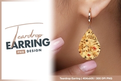 Floral Teardrop Earring Png Design Product Image 1