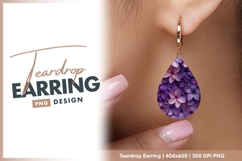 Floral Teardrop Earring Png Product Image 1