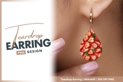 Sliced Strawberries And Mint In teardrop earring png Product Image 1