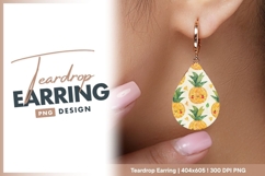 Pineapple Pattern Teardrop Earring Png Product Image 1