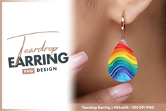 Abstract colorful wavy background teardrop earring png Product Image 1