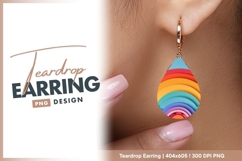 Colorful rainbow arc made of paper shapes Teardrop Earring Product Image 1
