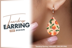 Peach Pattern Teardrop Earring Png Product Image 1